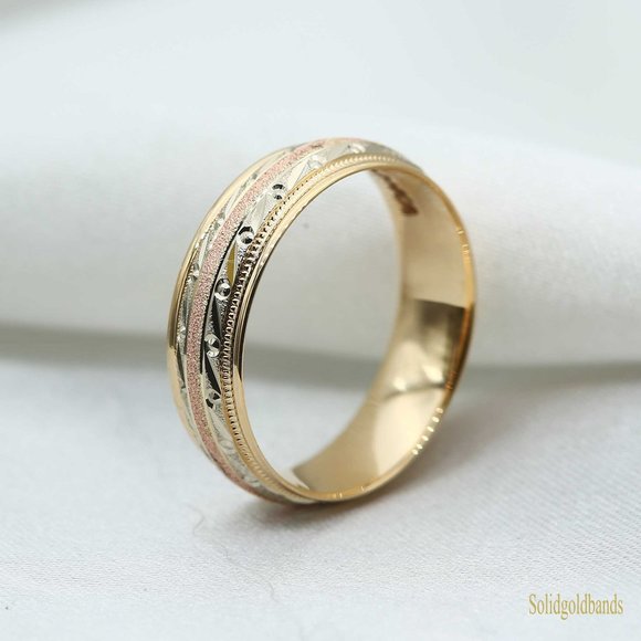 10 K Gold wedding Band 6mm , white gold, yellow gold, rose gold, engagement - Picture 3 of 3